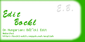 edit bockl business card